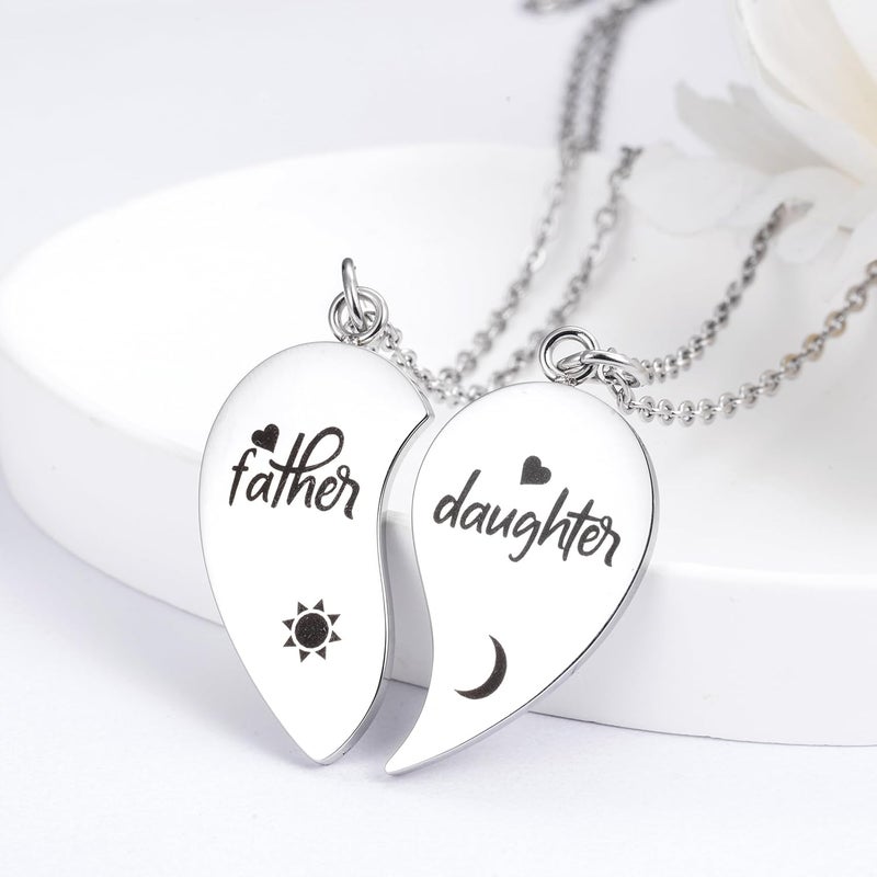 Yonhon Father Daughter Necklace for 2, Father Daughter Matching Bracelet Set for 2 - Image 4